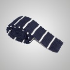 Striped Navy Blue Knit Tie