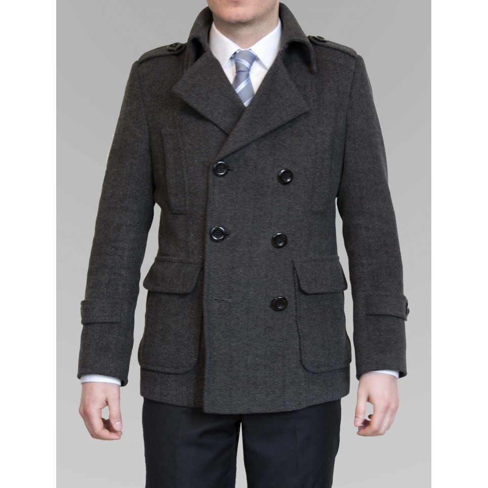 Manteau Gris Motif 