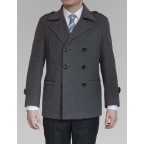 Manteau Cachemire Gris Clair Uni