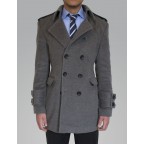 Manteau Cachemire Gris mi-long