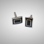 Boutons de manchette Rectangle Noir