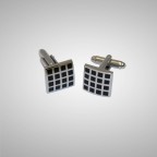 Black grid Cufflink