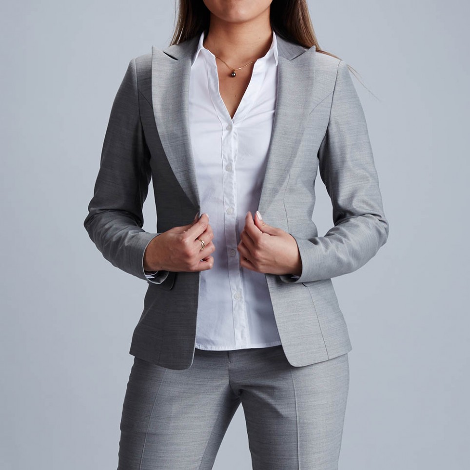 Tailor made women suit grey perle