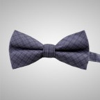 Checked Grey Bow Tie