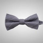 Striped Grey Bow Tie