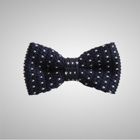 Blue Knitted Bow Tie