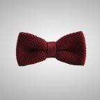 Burgundy Knitted Bow Tie