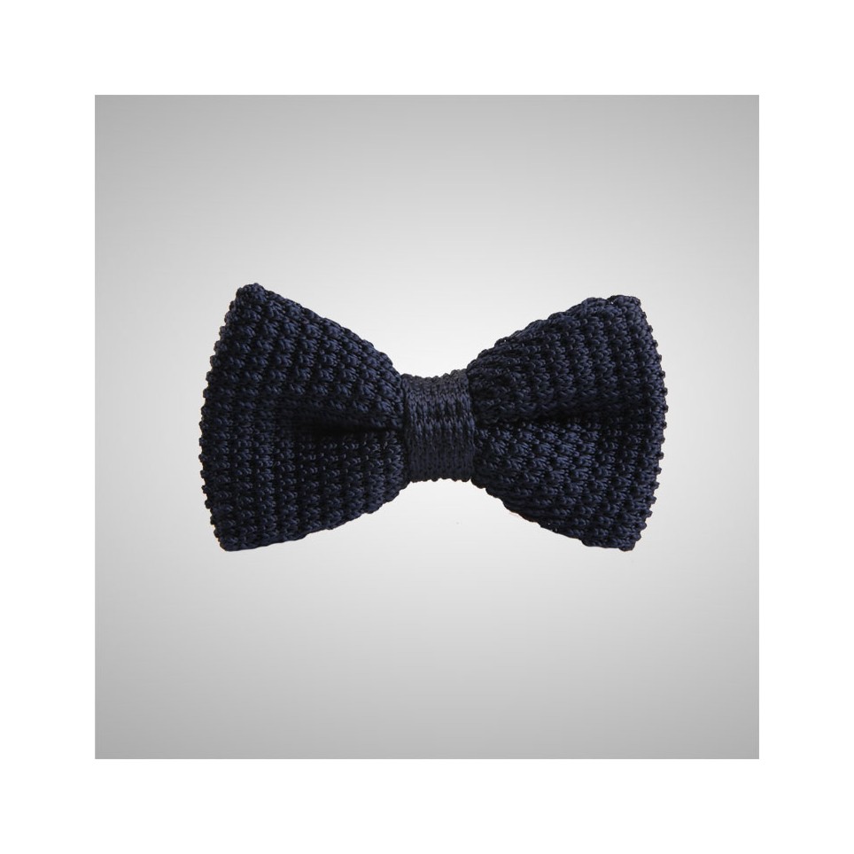 Navy Blue Knitted Bow Tie
