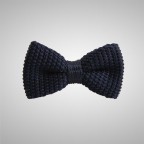 Navy Blue Knitted Bow Tie