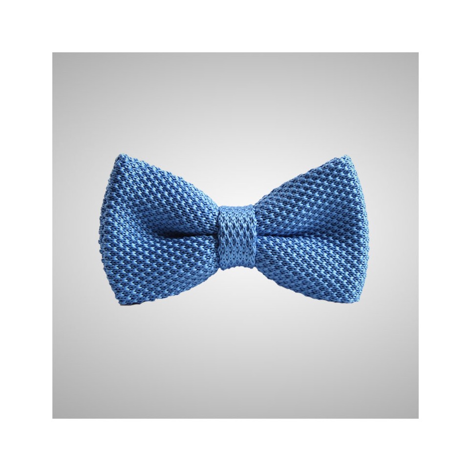 Noeud Papillon Tricot Bleu Ciel