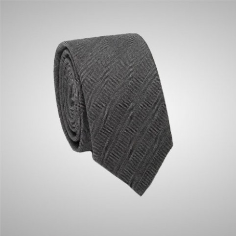 Grey Chevron Slim Tie