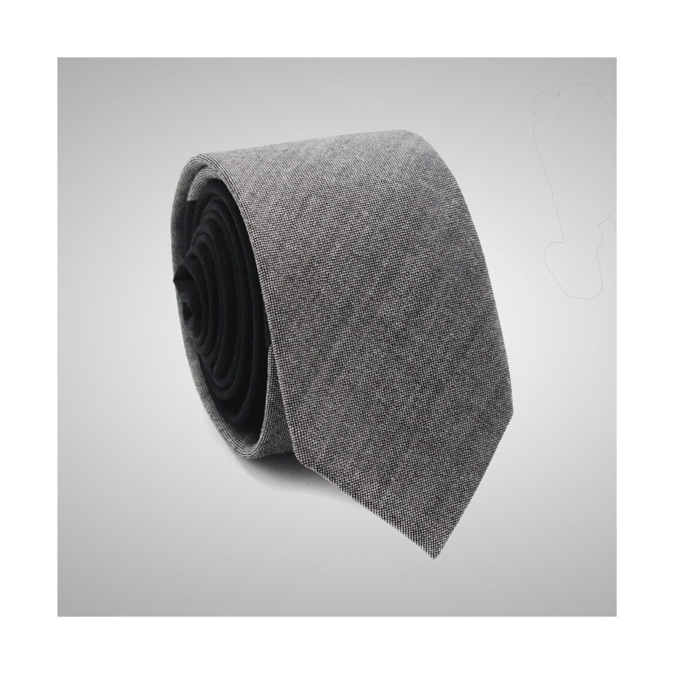 Two Coloured Grey/Black Slim Tie