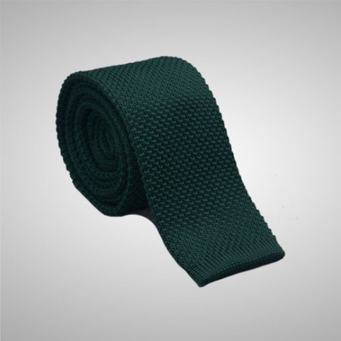 Cravate tricot Vert Bouteille