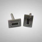 Double Rectangle Black Cufflink