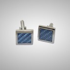 Blue checked Cufflink