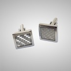 White Checked Cufflink