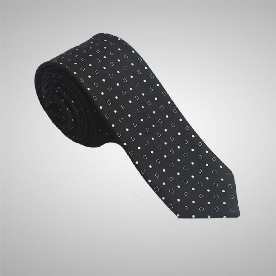Cravate Noire motifs à pois