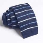 Striped Blue Knit Tie