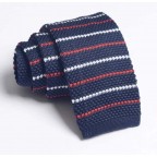 Striped Blue Knit Tie