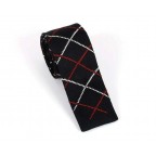 Cravate tricot Noire à diagonales
