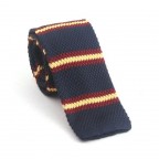 Red Line Blue Knit Tie