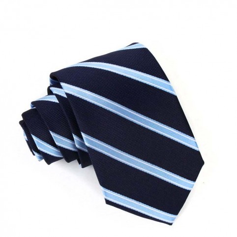 Cravate Bleue à fines rayures