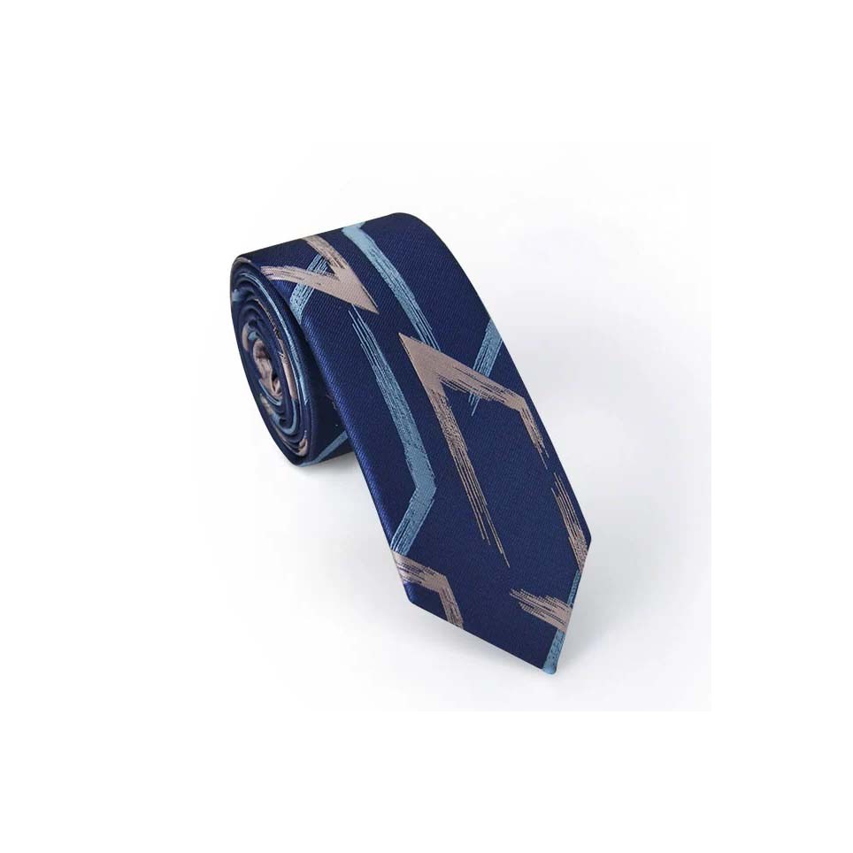 Cravate Slim Bleu Nuit à motifs