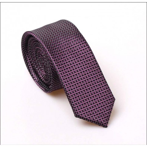 Cravate soie Violette à pois