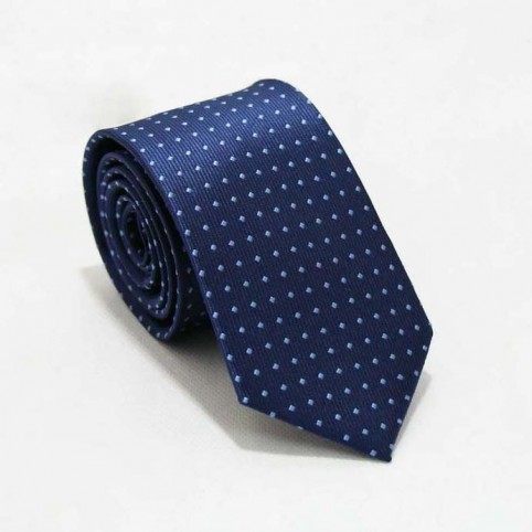 Cravate soie Bleue à pois