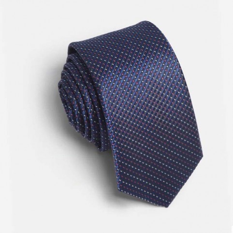 Cravate soie Bleue motif