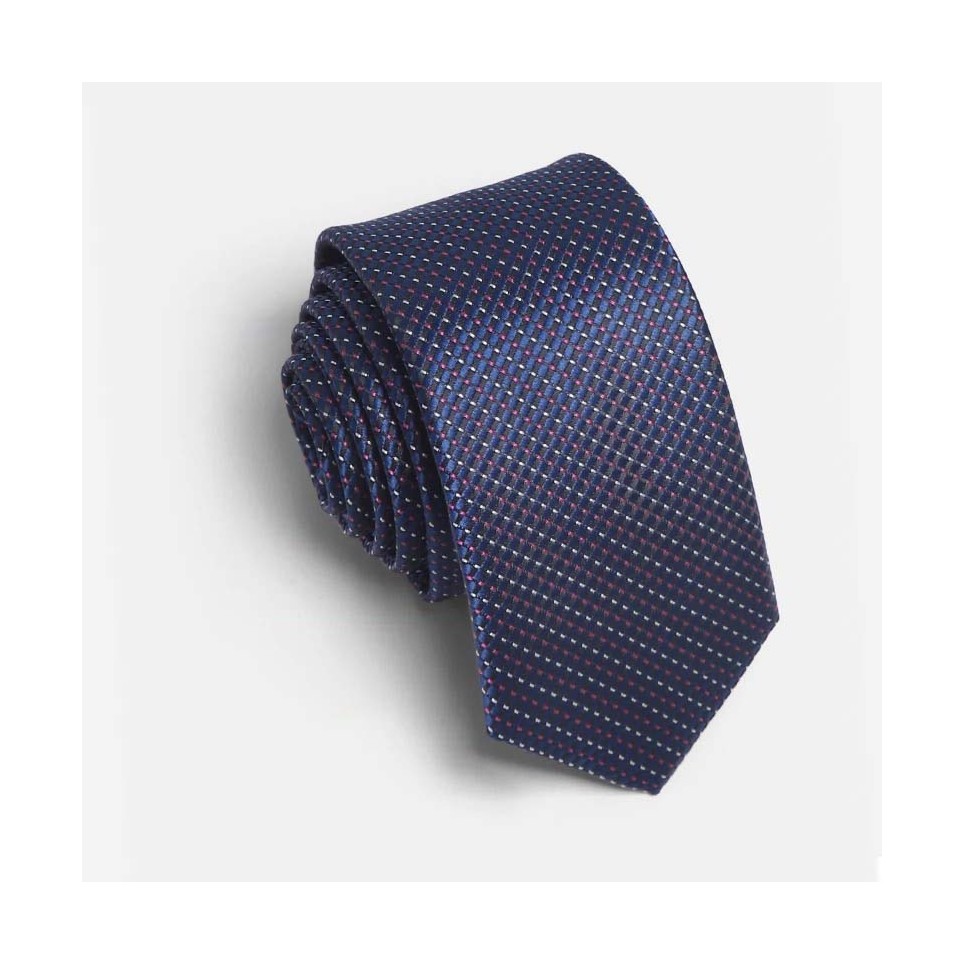 Cravate soie Bleue motif