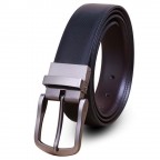 Ceinture cuir réversible Noir-Marron motif