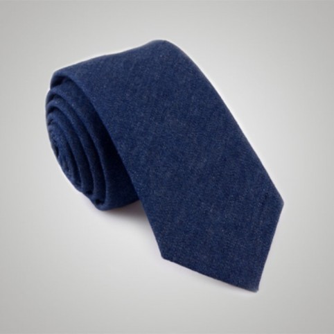 Cravate laine jean bleu