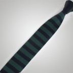 Cravate tricot rayée bleu vert