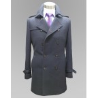 Long blue cashmere coat