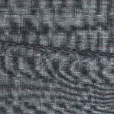 Costume sur-mesure Gris Prince de Galles trait rouge