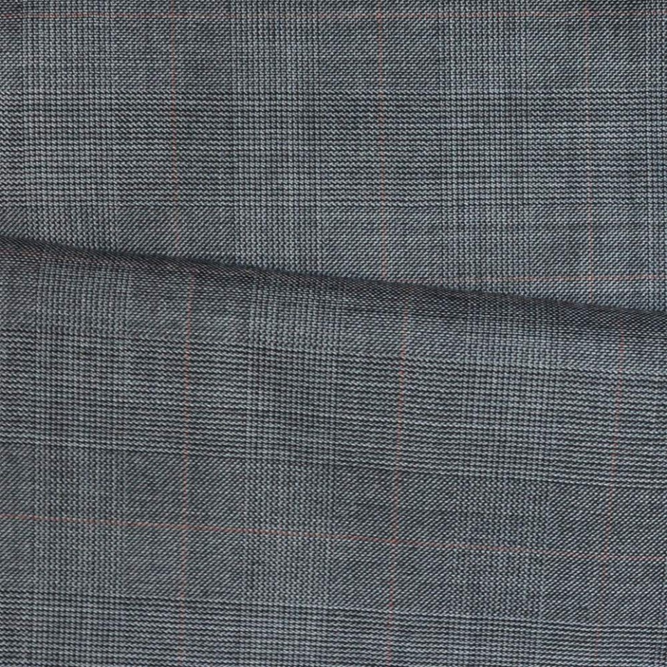 Costume sur-mesure Gris Prince de Galles trait rouge